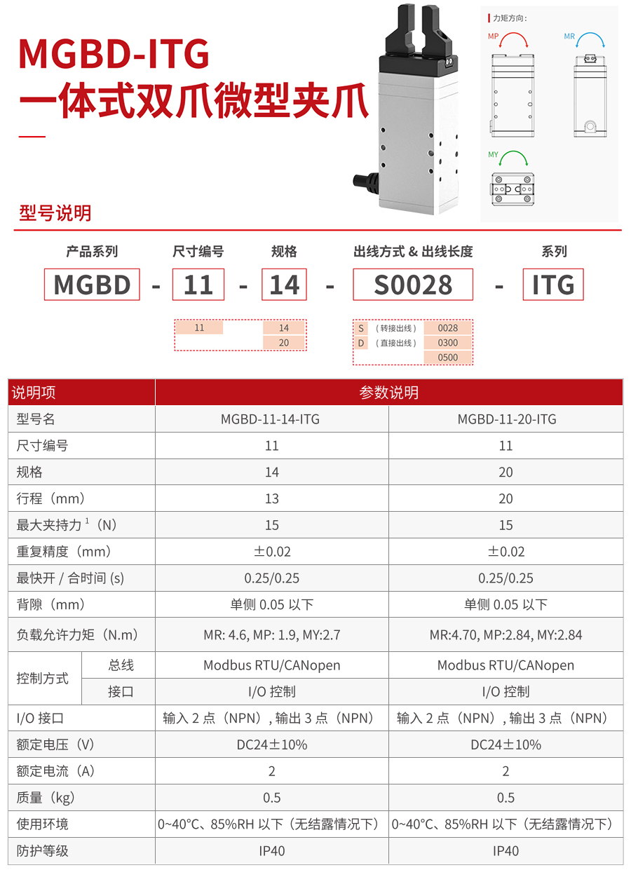 微型電動夾爪參數(shù)