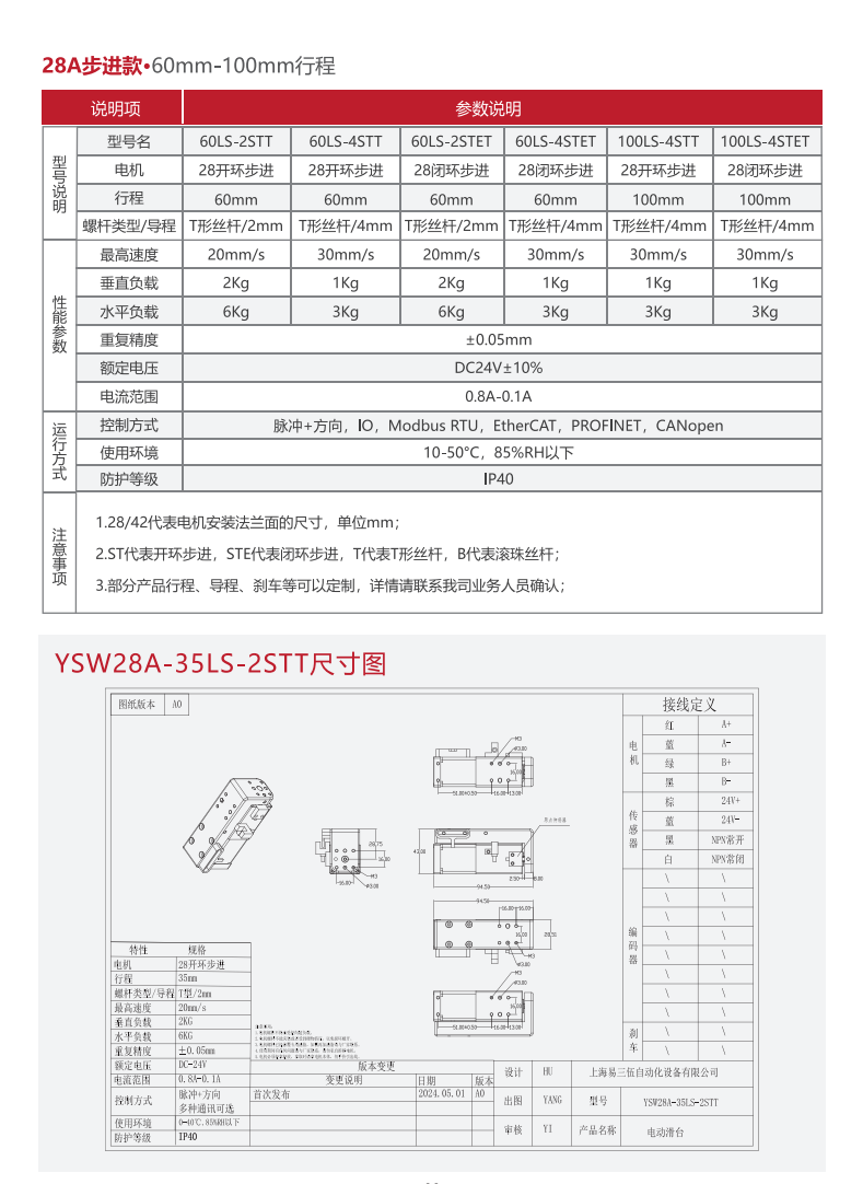 微型步进电缸滑台选型手册