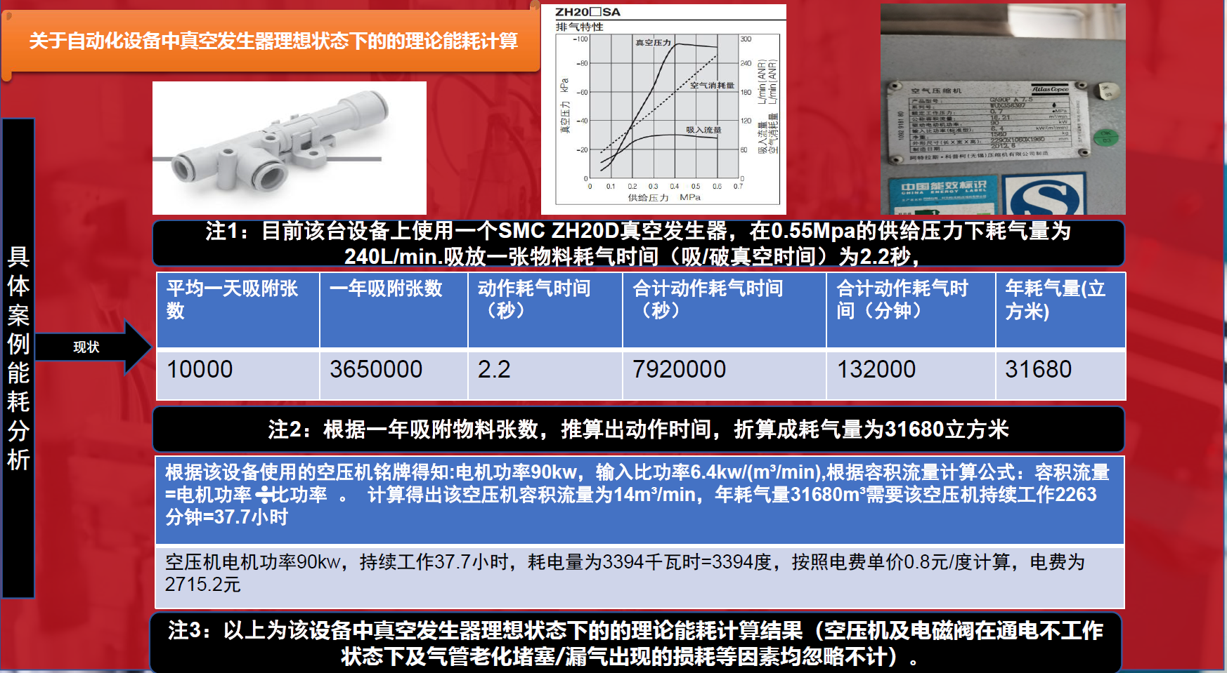 真空发生器耗气量计算